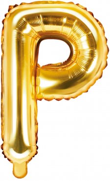 PartyDeco Foliový balón písmeno P 35cm zlatý 1piece